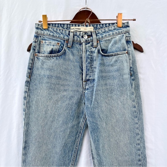 GRLFRND | THE KAROLINA HIGH RISE JEAN STRAIGHT CROP IN LARCHMONT WASH SIZE 25 - Picture 4 of 9